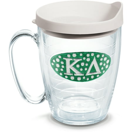 

Tervis Made in USA Double Walled Kappa Delta Sorority Logo Insulated Tumbler Cup Keeps Drinks Cold & Hot 16oz Mug White Lid