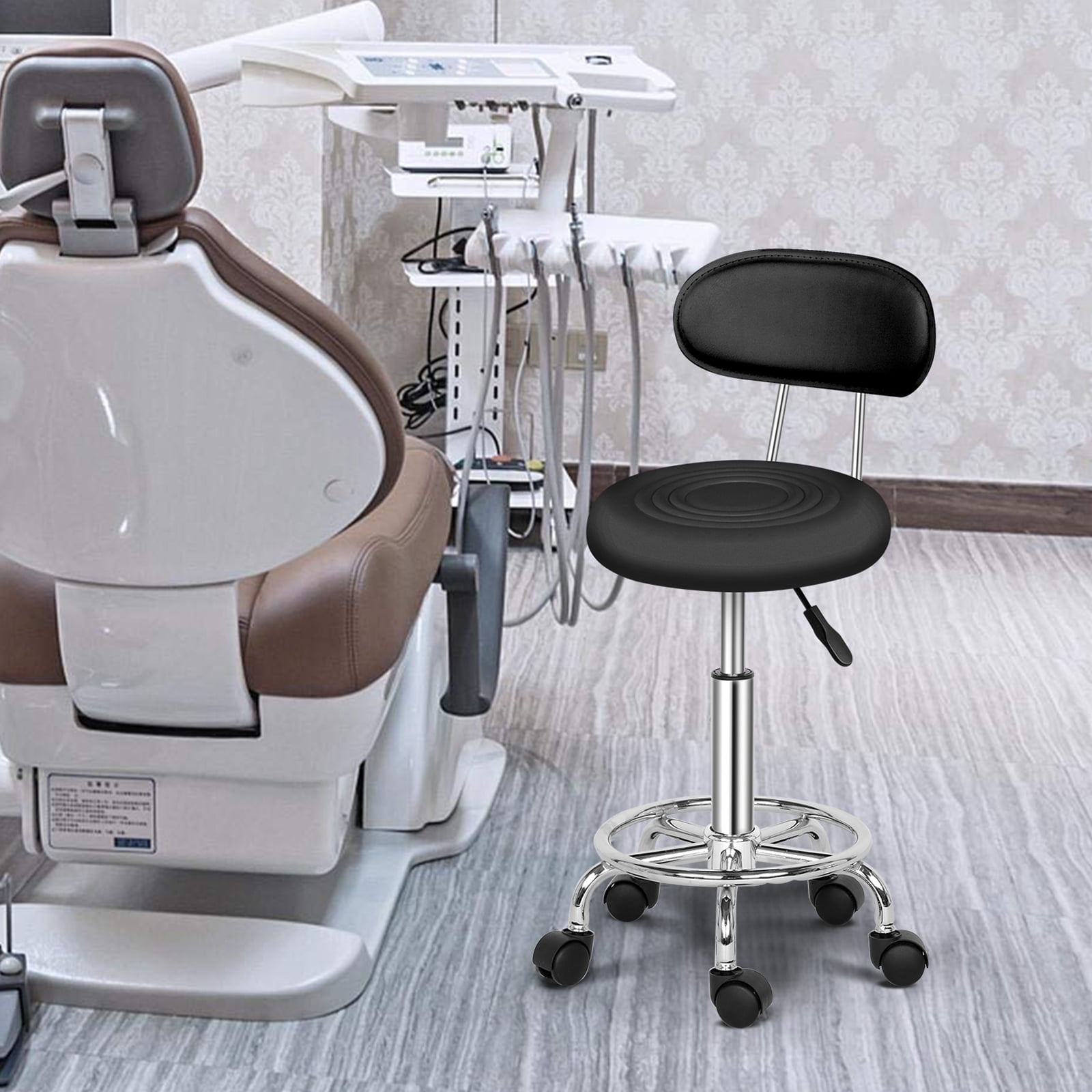 Ktaxon Office Salon Stool Chair with Backrest, Adjustable