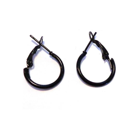 Small Hoop Earrings Black Hoop Earrings 0.50 inch Hoops Half Inch