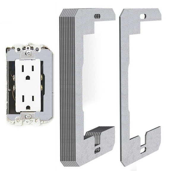 10Pcs Wall Plate Spacer- Metal Flush Fit Device Leveling Plates - Receptacle Spacers Shims Leveler for Fixing Walls