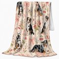 thumbnail image 2 of Australian Shepherd Puppy Rose Garden, Playful Pet Portrait Pattern, Warm Flannel Blanket for Living Room and Bedroom, Dog Lovers Just Because Gift, Pet Lover Home Decor, 2 of 9