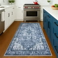 thumbnail image 5 of Brisasol Washable Rug for Entryway 3x5 Blue Area Rug with Rubber Backing Vintage Floor Carpet for Bedroom Living Room Kitchen, 5 of 7
