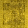 thumbnail image 1 of Ahgly Company Machine Washable Indoor Square Persian Yellow Traditional Area Rugs, 3' Square, 1 of 4