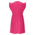 thumbnail image 6 of Efsteb Summer Sleeveless Dresses for Women Short Sleeve V Neck Eyelets Mini Dress Lace Loose Dresses (Hot Pink,S), 6 of 8