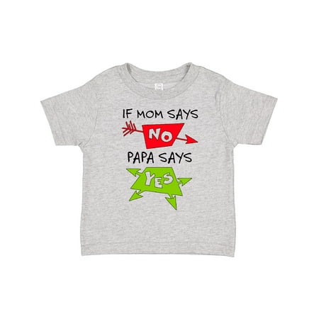 

Inktastic If Mom Says No Papa Says Yes Gift Toddler Boy or Toddler Girl T-Shirt