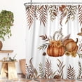 thumbnail image 3 of Fall Pumpkin Pine Floral Shower Curtain,Polyester Waterproof Bathroom Decor Set With Hooks,72 W x72 H Inch, 3 of 7