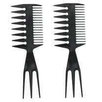 VANIDO 2PCS 3 Ways Hairdressing Hair Styling Comb Pick Hair Afro Wide Tooth Comb Hair Brush