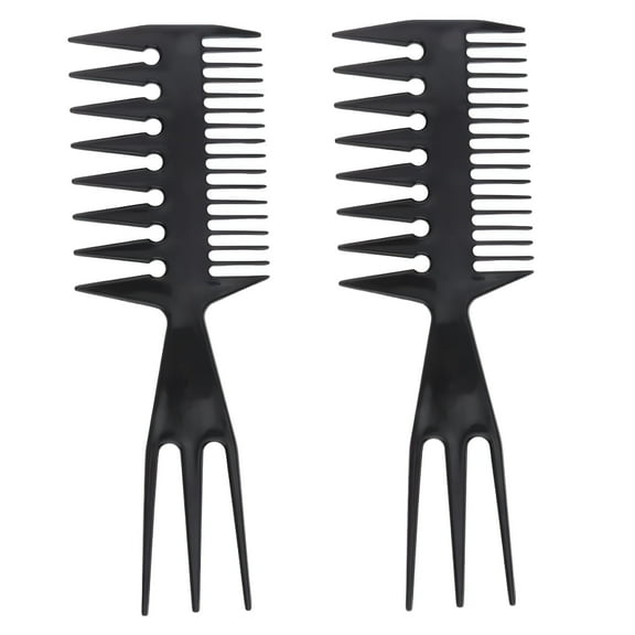 VANIDO 2PCS 3 Ways Hairdressing Hair Styling Comb Pick Hair Afro Wide Tooth Comb Hair Brush