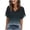 A313 Navy, variant on T-Shirt for Women Gradient Ombre V Neck Petal Sleeve Loose Fit Casual Relaxed Breathable Summer Blouse Soft Everyday Clothes Comfy Fashion Top