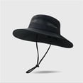 thumbnail image 2 of ManxiVoo Adjustable Wide Brim Sun Hat with Ponytail Opening Summer Outdoor Protection for Walking Travel Beach Activities Black, 2 of 3
