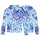 thumbnail image 3 of Sudadera informal con capucha y estampado de teñido anudado y media cremallera para hombre Pompotops  oipoqjl52194, 3 of 5