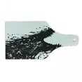thumbnail image 1 of Safari Cutting Board, Black and White Crocodile Image with Grunge Drawing Style Attacking River Warrior, Tempered Glass Cutting and Serving Board, Wine Bottle Shape, Black White, by Ambesonne, 1 of 1