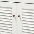 thumbnail image 5 of Bowery Hill White and Walnut 4-Shelf Wood Shoe Cabinet with Drawer, 5 of 10