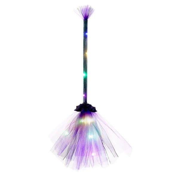 GUOOL Halloween LED Witch Broom Broomsticks Crafting Decorative Ornament Cosplay Broom
