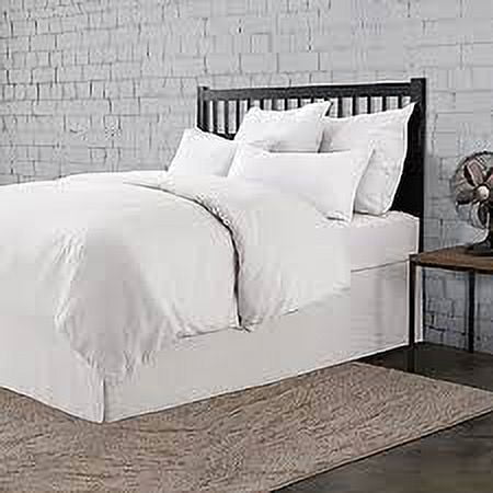 NestWell Linen Blend Bed Skirt, Tailored 15" Drop, White, Twin