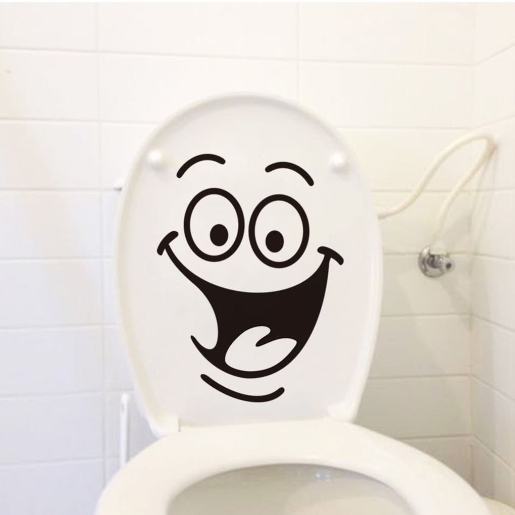 Funny Waterproof Bathroom Door Wall Sticker Adhesive WC Commode Toilet Vinyl Art 