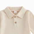 thumbnail image 5 of HFHAPW Baby Boy Clothes Fall Winter Outfits Waffle Solid Color Long Sleeve Waffled Sweatshirt Pants 2Pcs Fall Clothing Set 0 6 12 18 Months 2T 3T 4T 5T 6T 7T 8T 9T(Beige,2-3 Y), 5 of 5