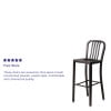 thumbnail image 4 of Flash Furniture Gael Commercial Grade 30" High Black-Antique Gold Metal Indoor-Outdoor Barstool with Vertical Slat Back, 4 of 12