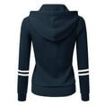 thumbnail image 1 of Veste Légère Patchwork pour Femmes Manteau Confortable Poches Symétriques Cardigan à Capuche Manteau Décontracté à Manches Longues Manteau Simple Boutonnage, 1 of 4