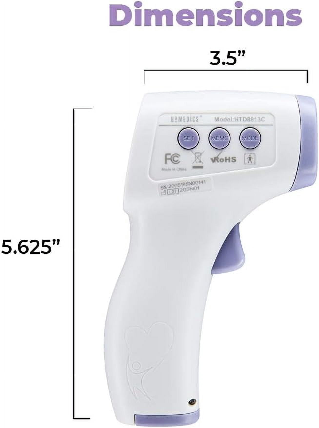 Homedics Non-Contact Digital Infrared Forehead Thermometer for Adults and Kids, Fast Accurate Results, High-Fever Alert with 4-in-1