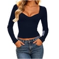 thumbnail image 2 of VBVC Women's Sweetheart Neck Long Sleeve Top , Ladies' Slim Fit Stretch Knit Shirt , Casual Basic Y2K Tight Tee For Women, S-2XL, 2 of 9