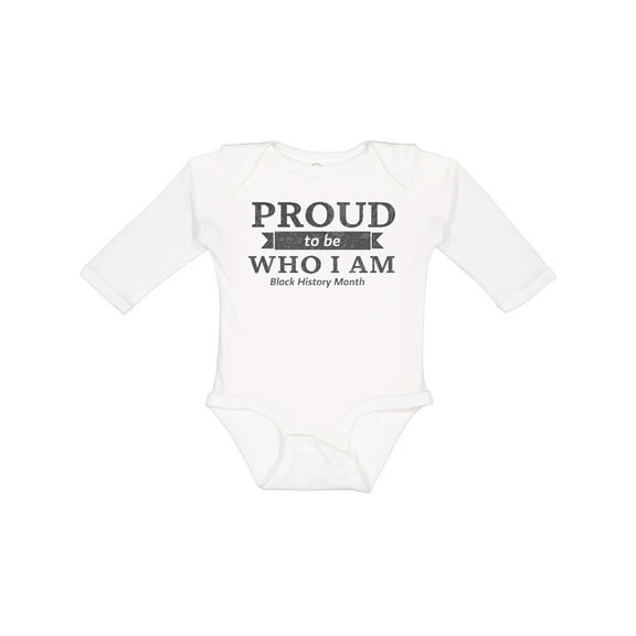 Inktastic Proud to be Who I am Black History Month Boys or Girls Long Sleeve Baby Bodysuit