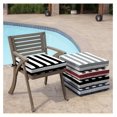 thumbnail image 5 of Alieon Outdoor Wicker Chair Cushion, 20 x 18, Rain-Proof, Fade Resistant 21 x 21, Black Cabana Stripe, 5 of 6
