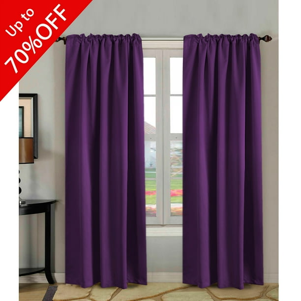 Blackout Curtains 84 Inch Long Thermal Insulated Rod Pocket Back Tab Window Treatment Panels Ds Sold By Pair Plum Purple Com Blackout Curtains 84 Inch Long Thermal, 84 Blackout Curtains Rod Pocket