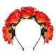 thumbnail image 5 of Zhuge Corona de flores mexicanas Tocado del Día de los Muertos Diadema floral hawaiana (azul), 5 of 5