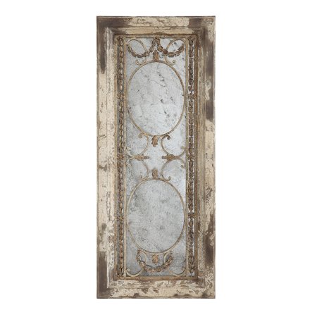 Pine Cone Mirror - 3R Studios Pine Wood Antiqued Wall Mirror - 51.1W x 21.9H in.