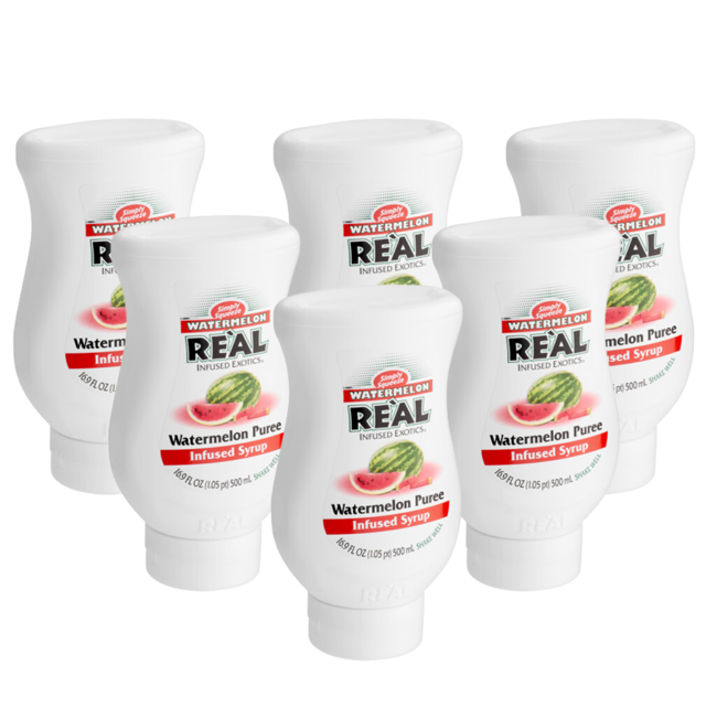 Real Watermelon Puree Infused Syrup - 16.9 fl. oz. | Perfect for Beverages and Cocktails