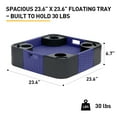 thumbnail image 4 of EAGLE PEAK Pool Floating Tray Table for Pool and Hot Tub, Wicker Serving Tray Floating Serving Tray with Drink Holders and Phone Slots , Blue, 4 of 9