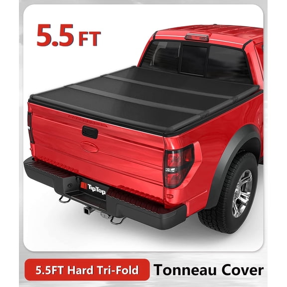 TIPTOP Tri-Fold Hard Tonneau Cover Truck Bed FRP On Top For 2006-2014 Mark LT with 5.5ft Bed (67") | TPM3 |