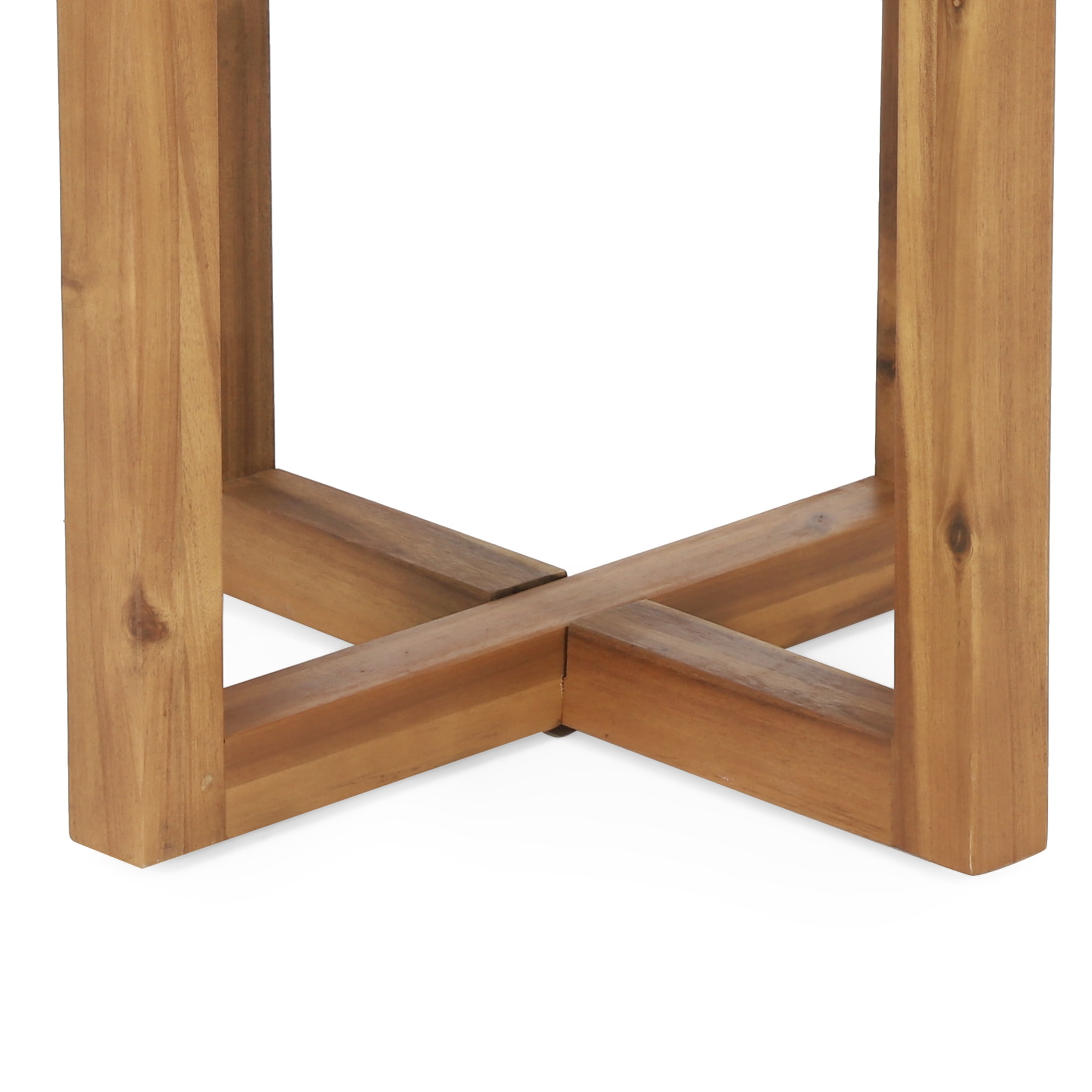 Christopher Knight Home 2-Piece Smooth Arc Outdoor Rocking Chair with Acacia Cross-Stretcher Side Table, Beige