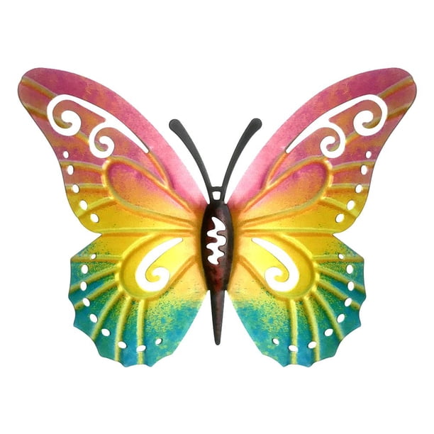 Pared De Mariposa De Metal, Decoración Colgante De Arte De Pared Para Sala De Estar Y Jardín, Regalo Hecho A Mano Para Interior O Exterior Kearding HA044119-01