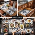 thumbnail image 3 of Placemats for Dinning Table Set of 12, Blue Beige Boho Vintage Ethnic Tribal Southwestern Burlap Kitchen Place Mats Waterproof Cloth Table Mats, Indoor Outdoor Placemats Easy Clean Dinner Decor, 3 of 8