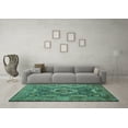 thumbnail image 3 of Ahgly Company Indoor Rectangle Medallion Turquoise Blue Traditional Area Rugs, 3' x 5', 3 of 4
