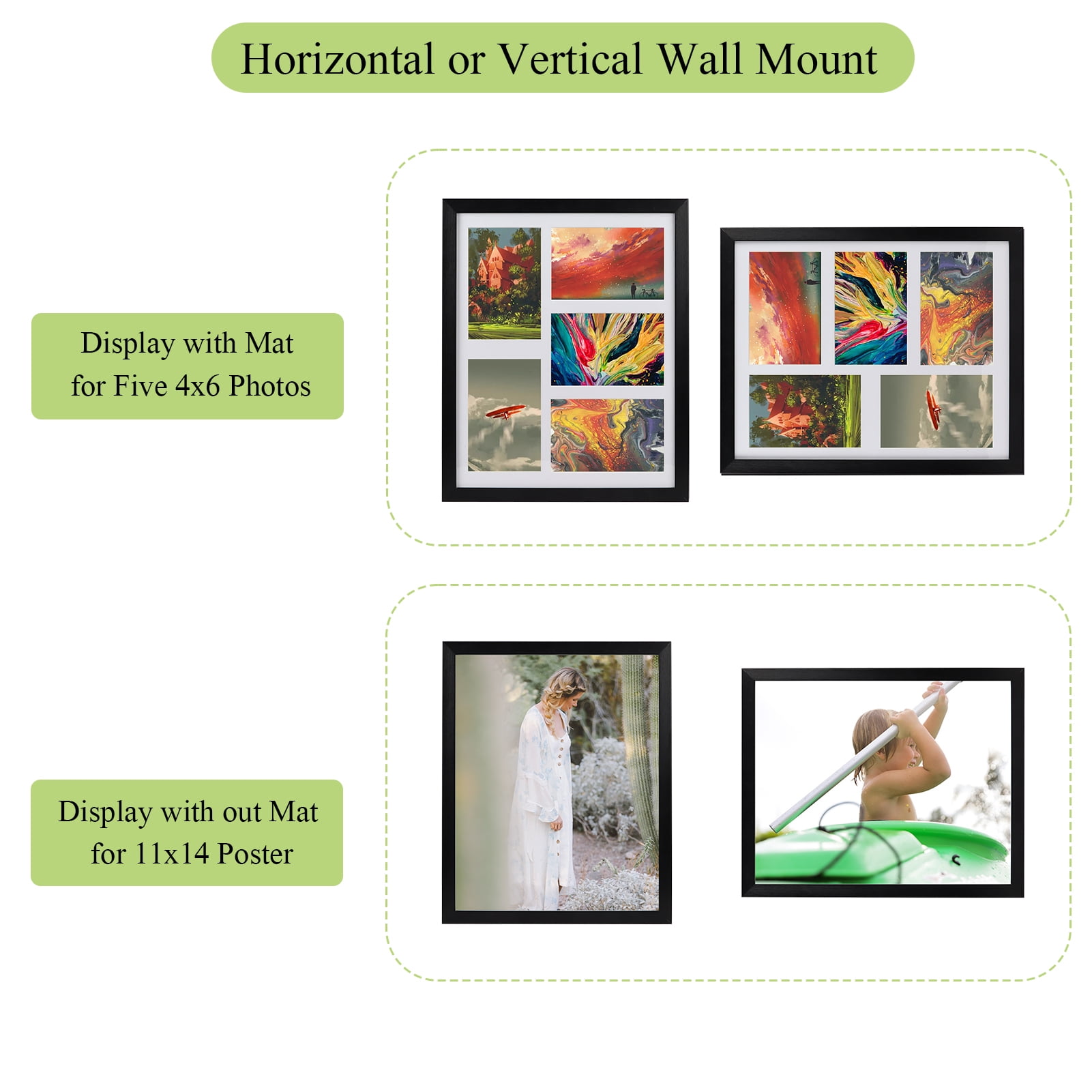 4 Pack 5-Opening Collage Picture Frames 4x6 for Wall Display