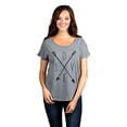 thumbnail image 2 of Thread Tank LOVE Cross Arrows aka Cross Love Arrows Women's Relaxed Slouchy Dolman T-Shirt Tee Heather Grey Small, 2 of 4