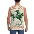 thumbnail image 4 of Lsque West Cowboys Print Men's Cotton Blend Sleeveless Muscle Shirts (S-3XL)- Moisture Wicking, Odor Protection, UPF 30+,X-Large, 4 of 8