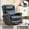 thumbnail image 3 of 360° Swivel Recliner Chair Rocker with Massage and Heating for Elderly, Genuine Leather Lounge Single Sofa with Adjustable Footrest and Backrest, Blue, 3 of 6