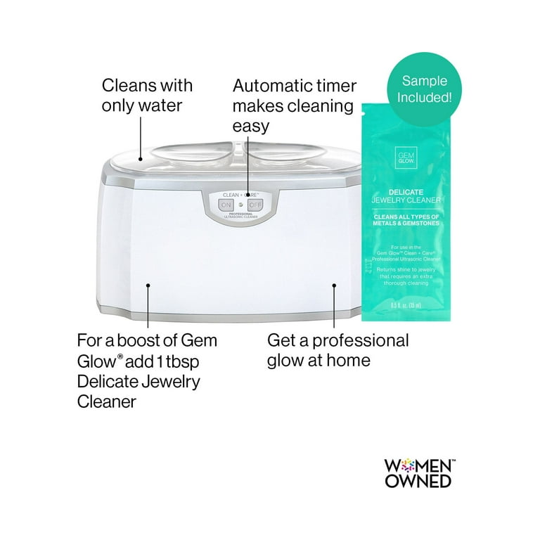 Gem Glow On-The-Go Jewelry Cleaning Kit for All Jewelry Types, Size: Large, White