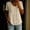 Beige, variant on ZGRBOU Cotton Linen Shirts for Women V Neck Peplum Tops Empire Waist Button Down Blouses Solid Summer Beach Short Sleeve Tee