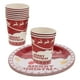 thumbnail image 5 of Juego de 20 platos y vasos de papel navideños redondos y desechables para niños y adultos, ideal para fiestas navideñas de invierno, 5 of 7