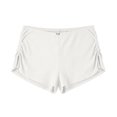 thumbnail image 6 of AHTJRT Micro Mini Pajama Shorts for Women Cute Low Rise Striped Knit Side Slit Ruched Lounge Shorts Summer Pjs Bottoms White L, 6 of 6