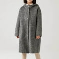 thumbnail image 2 of BFHHYA Girls Wool-Blend Trench Coat Button-Down Hooded Long Peacoat Long Sleeve Fall Winter Outerwear with Pockets for Weekend Brunch (5-14Y), 2 of 3