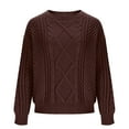thumbnail image 6 of Fall Trendy Sweaters for Women Cable Knit Winter Warm Sweater Oversized Casual Fashion Pullovers Knitwear Brown, S, 6 of 7