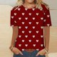 thumbnail image 5 of Camisetas Casuales de Manga Corta con Cuello de Tripulación Impresa de San Valentín Tee Gráfica Ligera Top 95% Poliéster 5% Elastano para el Uso Diario, Camiseta de Moda Cómoda, 5 of 8