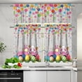 thumbnail image 3 of Rabbit Kitchen Curtains Valance Set of 3 Colorful Cute Groovy Flower Curtain Tier and Valance Living Room Curtains Window Decorations,Happy Easter Day Holiday Decor,M, 3 of 4