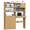 White, variant on Home Office Desk with Hutch, Multifunctional Computer Desk with Bookcase, Wooden Executive Desk with Power Outlets, Drawers, 6 S-hooks, Writing Study Desk for Living Room, White